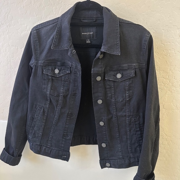 Banana Republic NWOT black charcoal Jean Jacket Medium - Picture 3 of 3